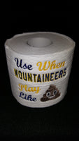 Embroidered West Virginia Mountaineers Inspired Toilet Paper