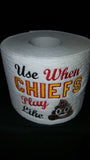 Embroidered Kansas City Chiefs  Inspired Toilet Paper