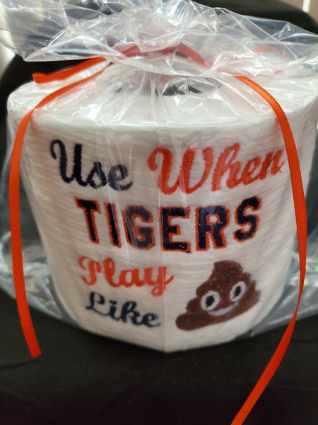 Embroidered Detroit Tigers Inspired Toilet Paper