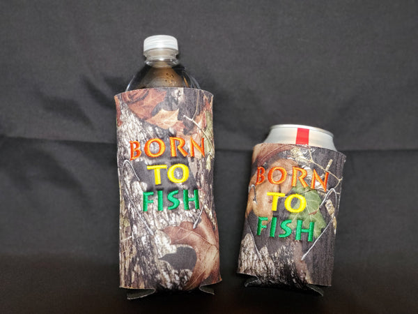 Embroidered Born to Fish Camo Cooler