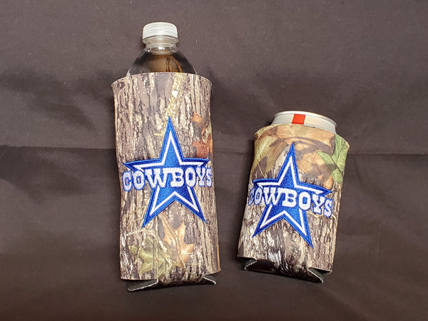 Embroidered Cowboys Inspired Camo Cooler