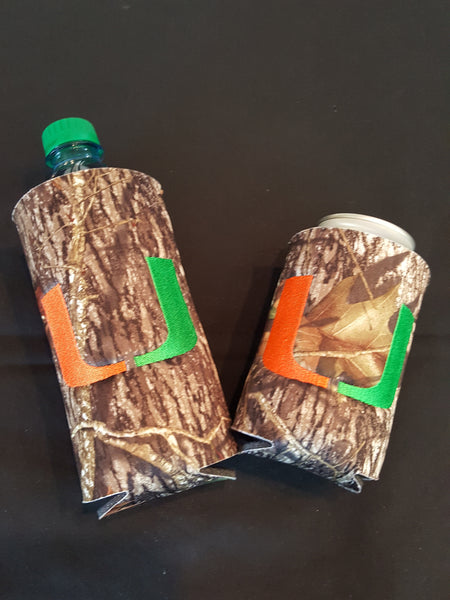 Embroidered Hurricanes Inspired Camo Cooler