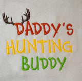 Daddy's Hunting Buddy Custom Embroidered White Terry Cloth Baby Bib